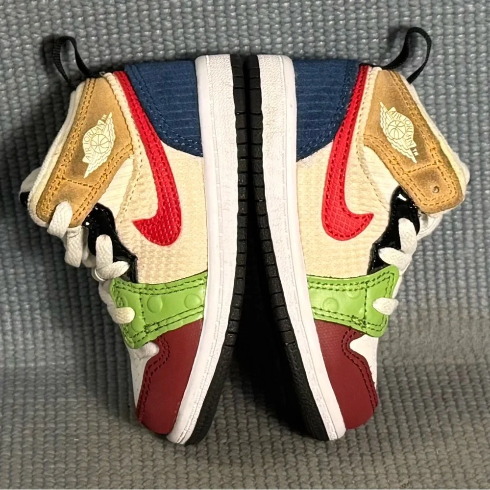 Nike Air Jordan 1 Mid SE TD 'Messy Room' Shoes DR6959-100 Toddler Size 6C - Picture 6 of 9